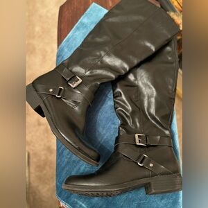 Women’s Black Zip-Up Riding Boots by Style & Co —Size 6.5